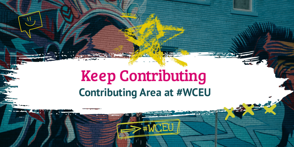 Keep contributing - Contributing Area at WCEU banner