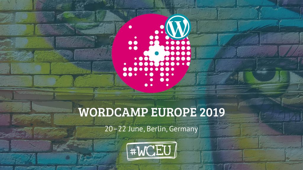 Colourful street art background with WCEU logo